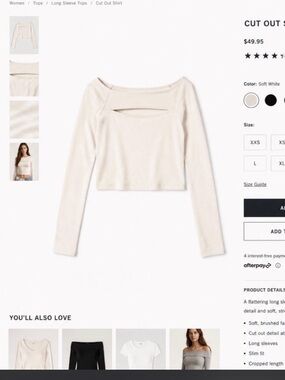 Abercrombie & Fitch Cream Soft Collection Top